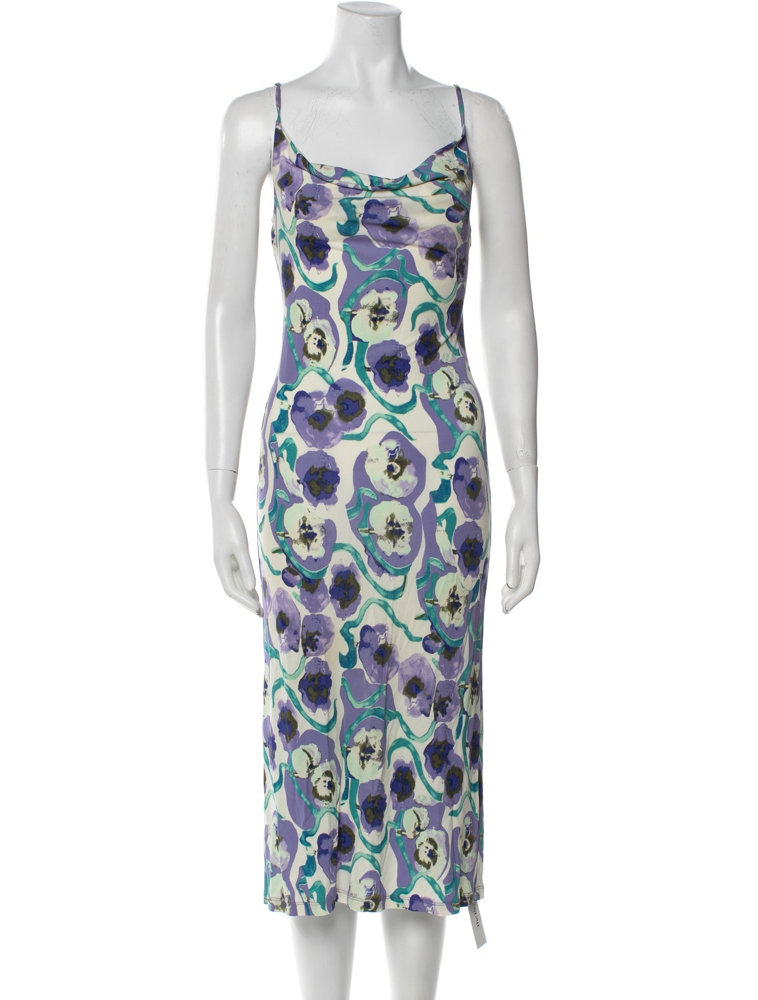 Diane von Furstenberg Floral Print Midi Length Dress