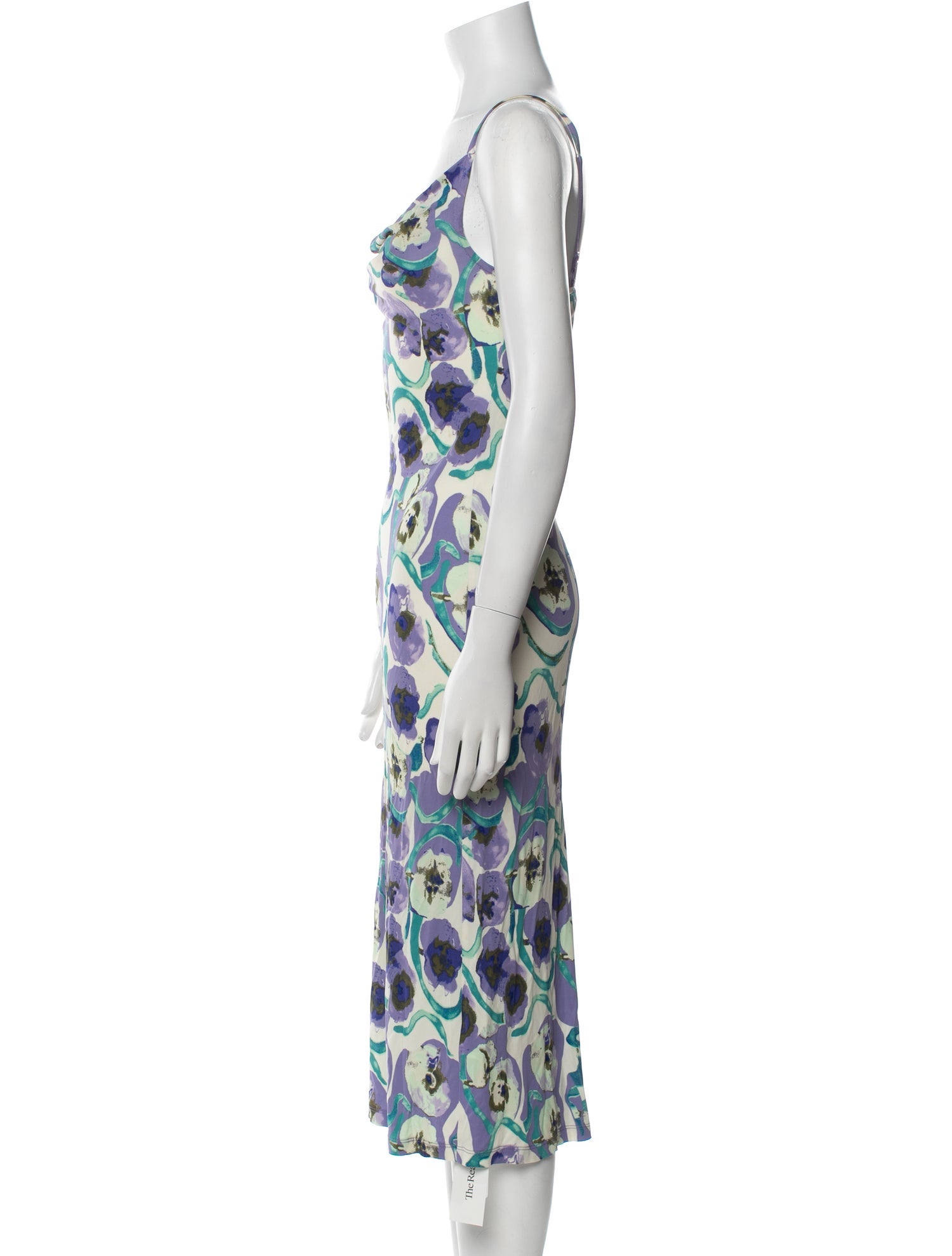 Diane von Furstenberg Floral Print Midi Length Dress