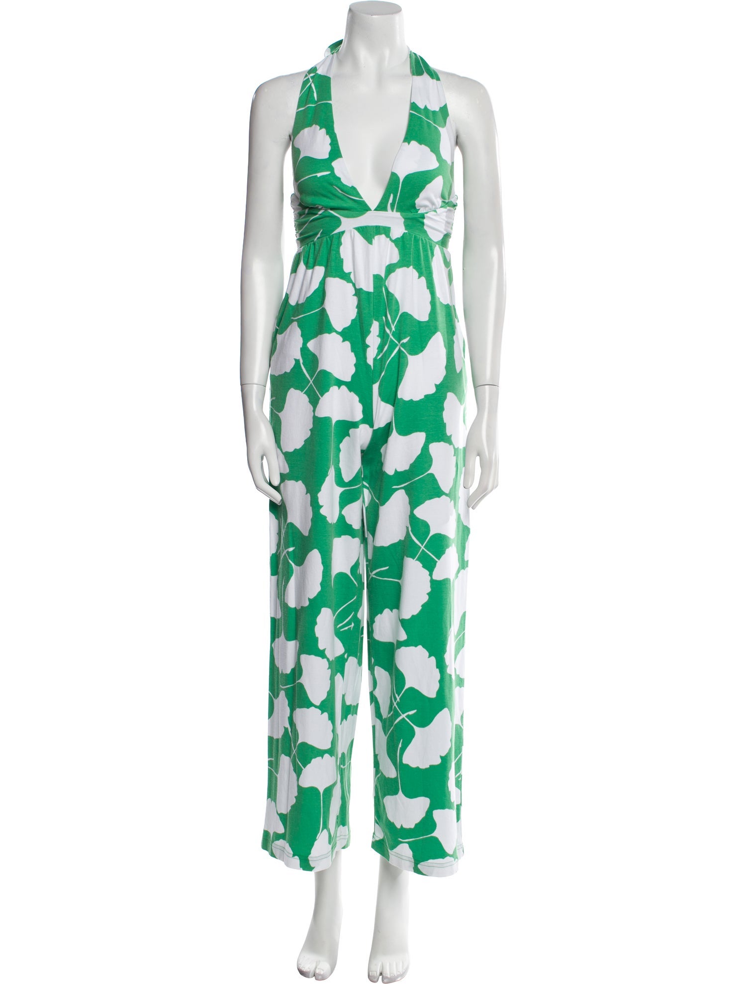 Diane von Furstenberg Printed V-Neck Jumpsuit