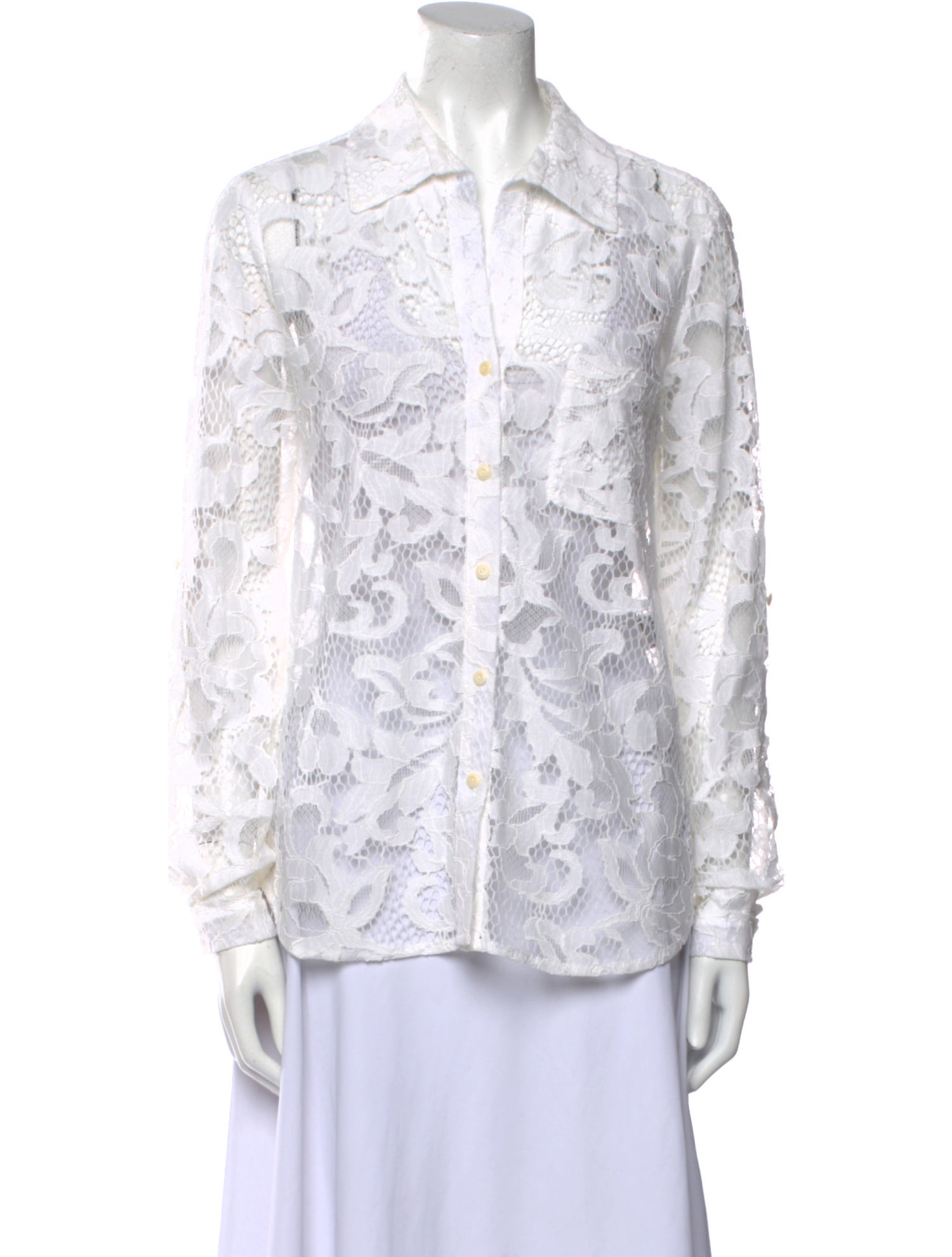 Diane von Furstenberg Printed Long Sleeve Button-Up Top