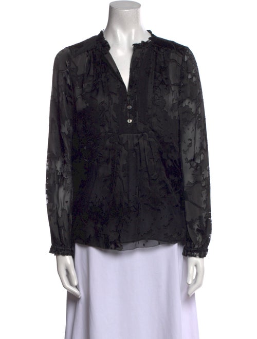 Diane von Furstenberg V-Neck Long Sleeve Blouse