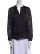 Diane von Furstenberg V-Neck Long Sleeve Blouse