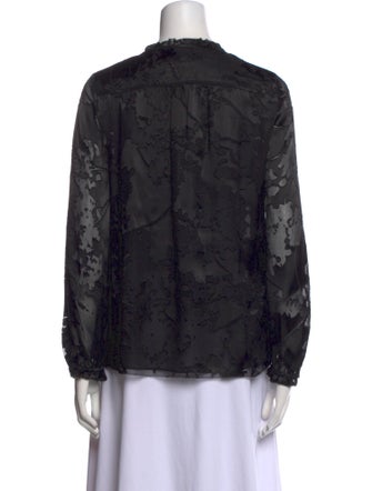 Diane von Furstenberg V-Neck Long Sleeve Blouse