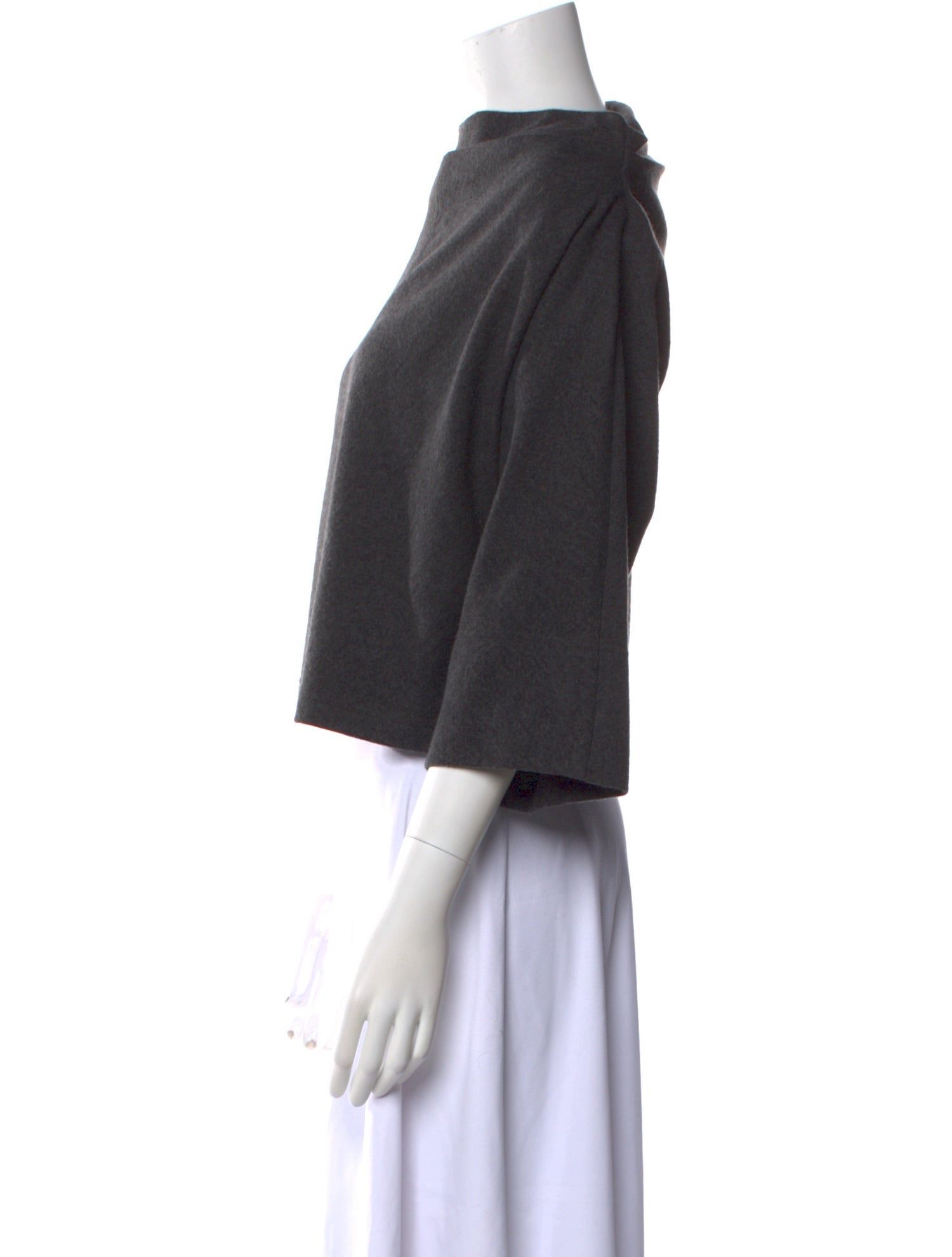 Diane von Furstenberg Wool Bateau Neckline Crop Top