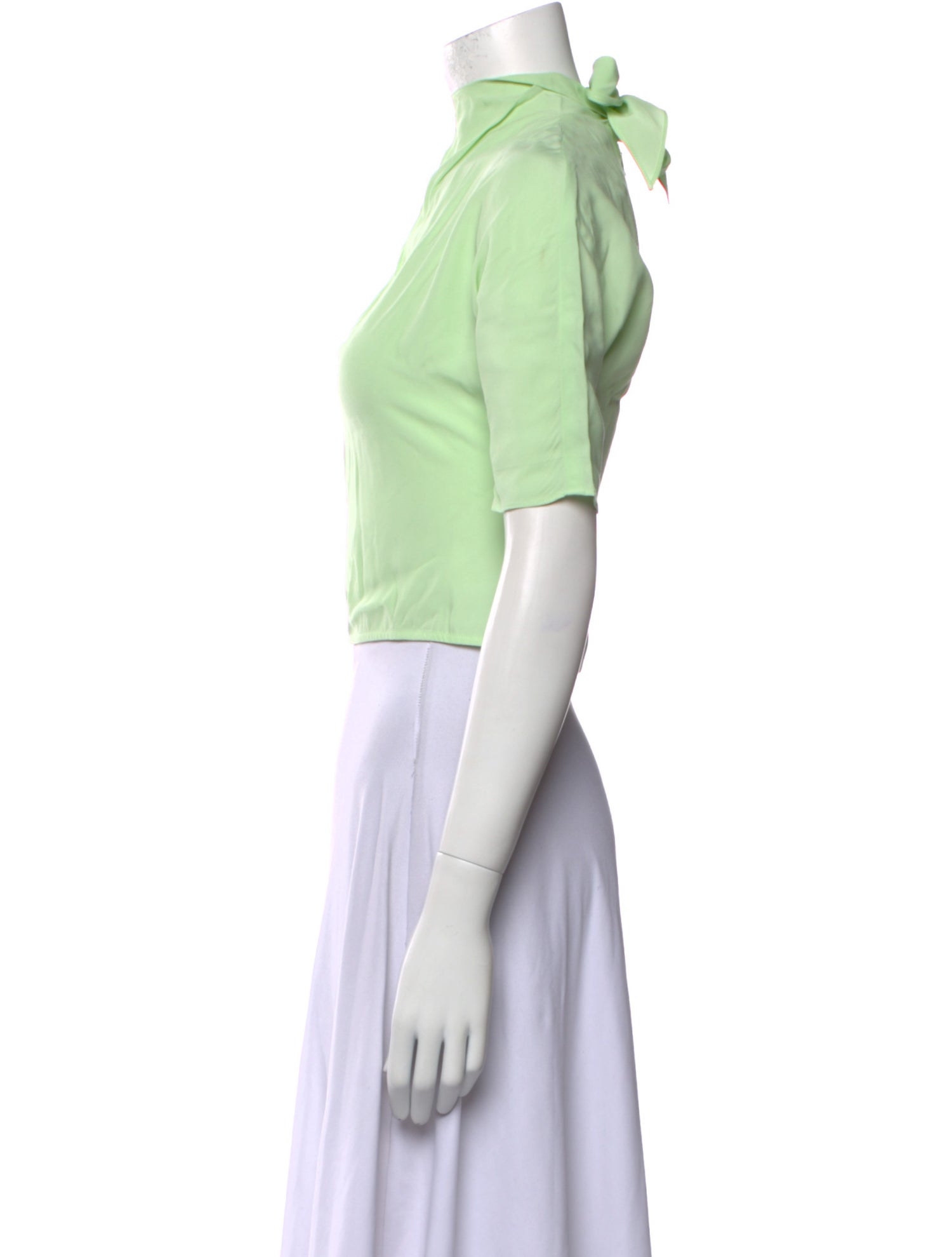 Diane von Furstenberg Mock Neck Short Sleeve Crop Top