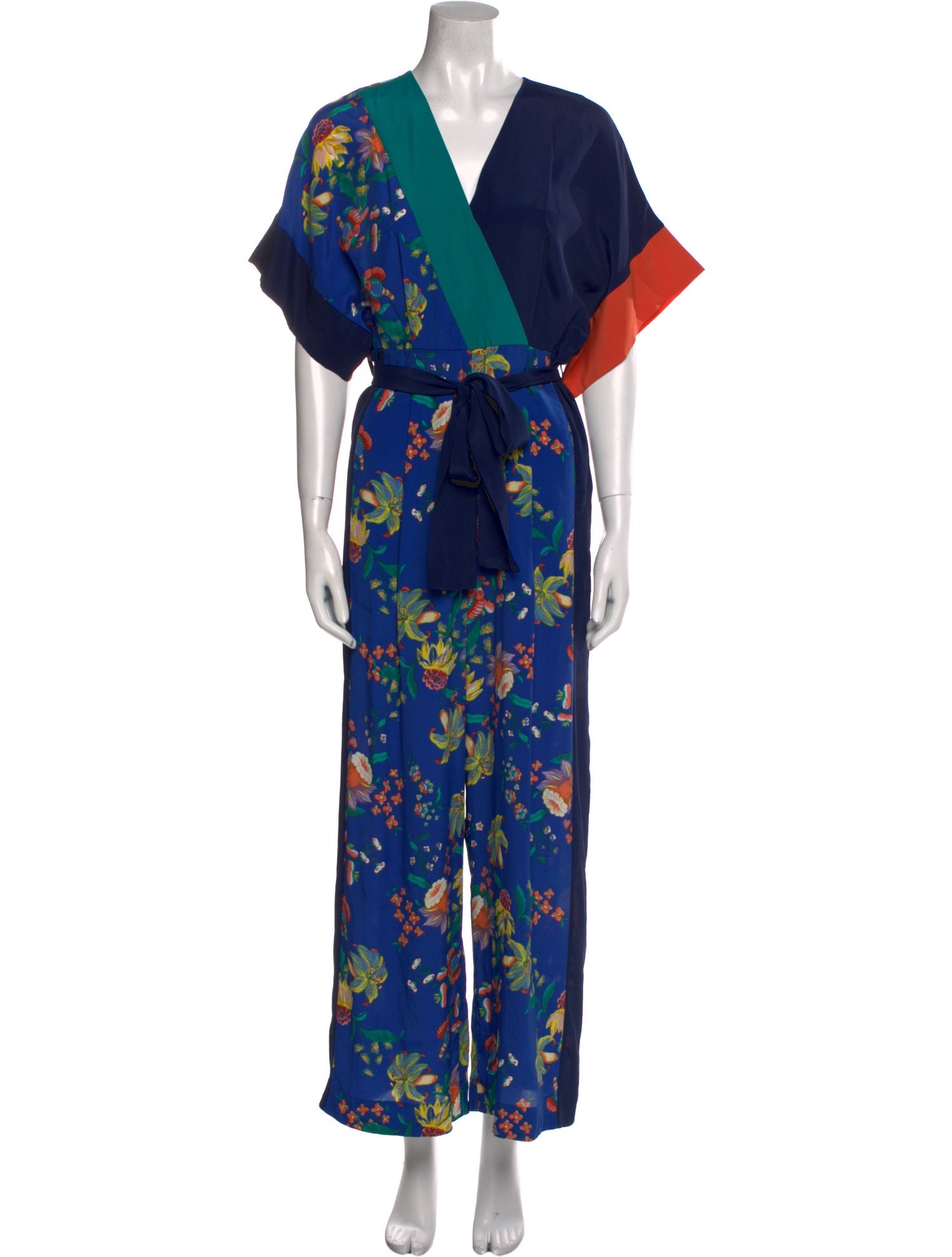 Diane von Furstenberg Printed V-Neck Jumpsuit