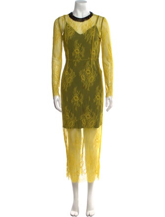 Diane von Furstenberg Lace Pattern Long Dress