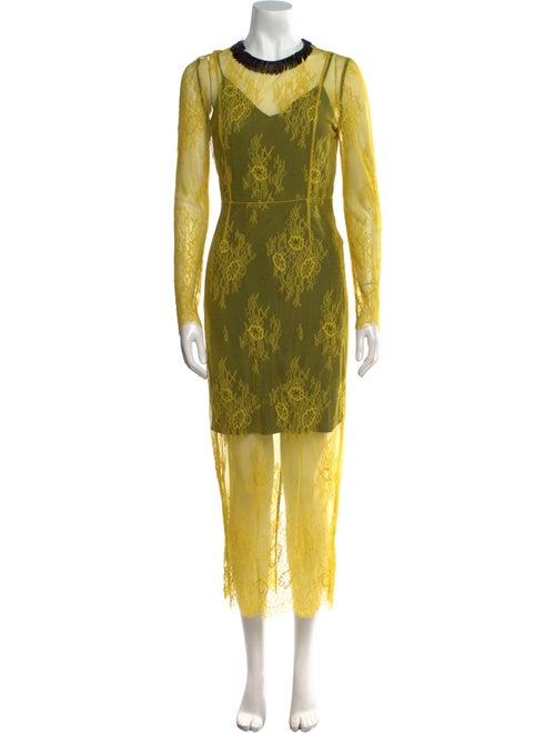 Diane von Furstenberg Lace Pattern Long Dress
