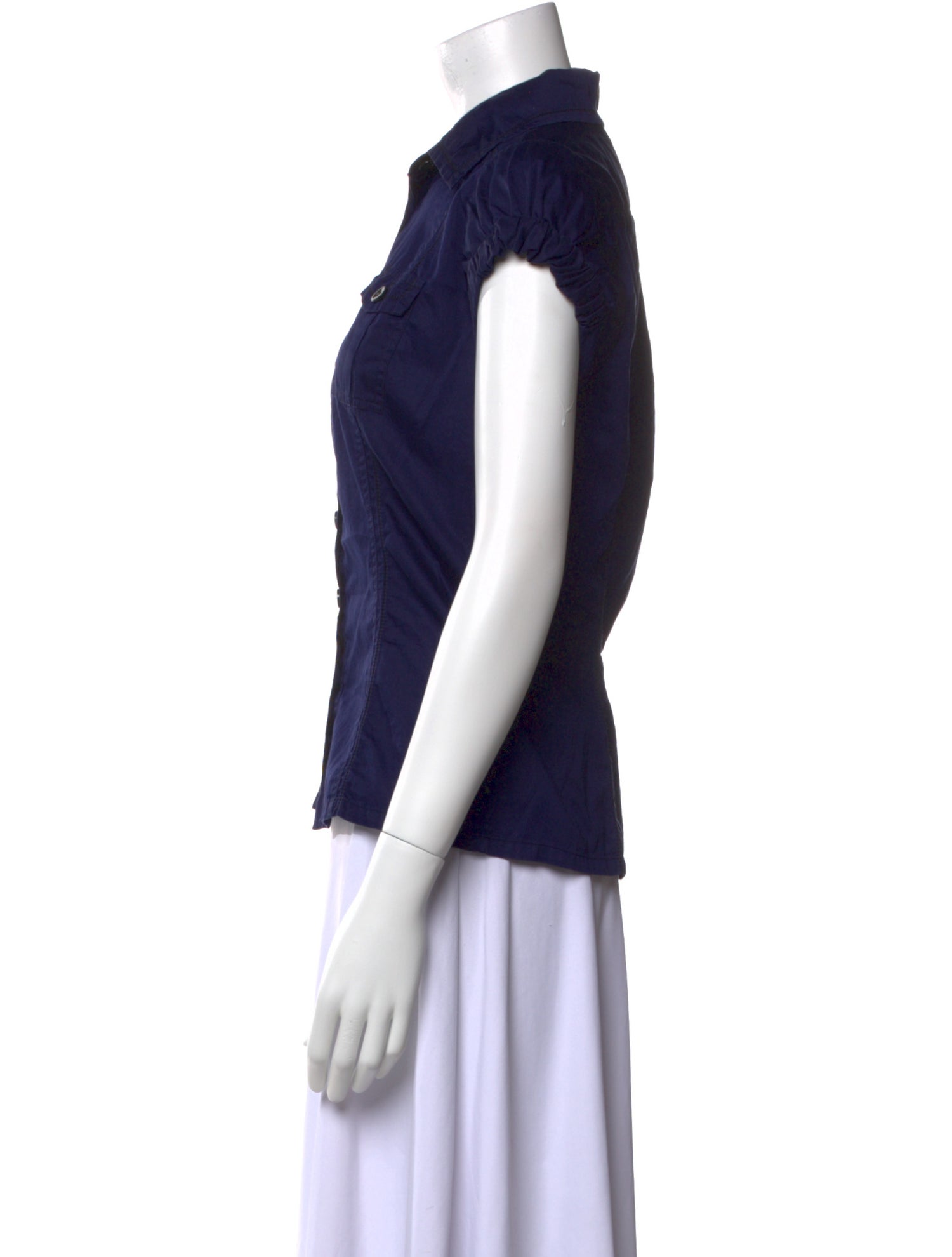 Diane von Furstenberg Short Sleeve Button-Up Top