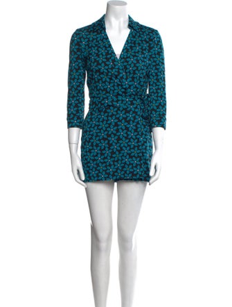 Diane von Furstenberg Floral Print V-Neck Romper