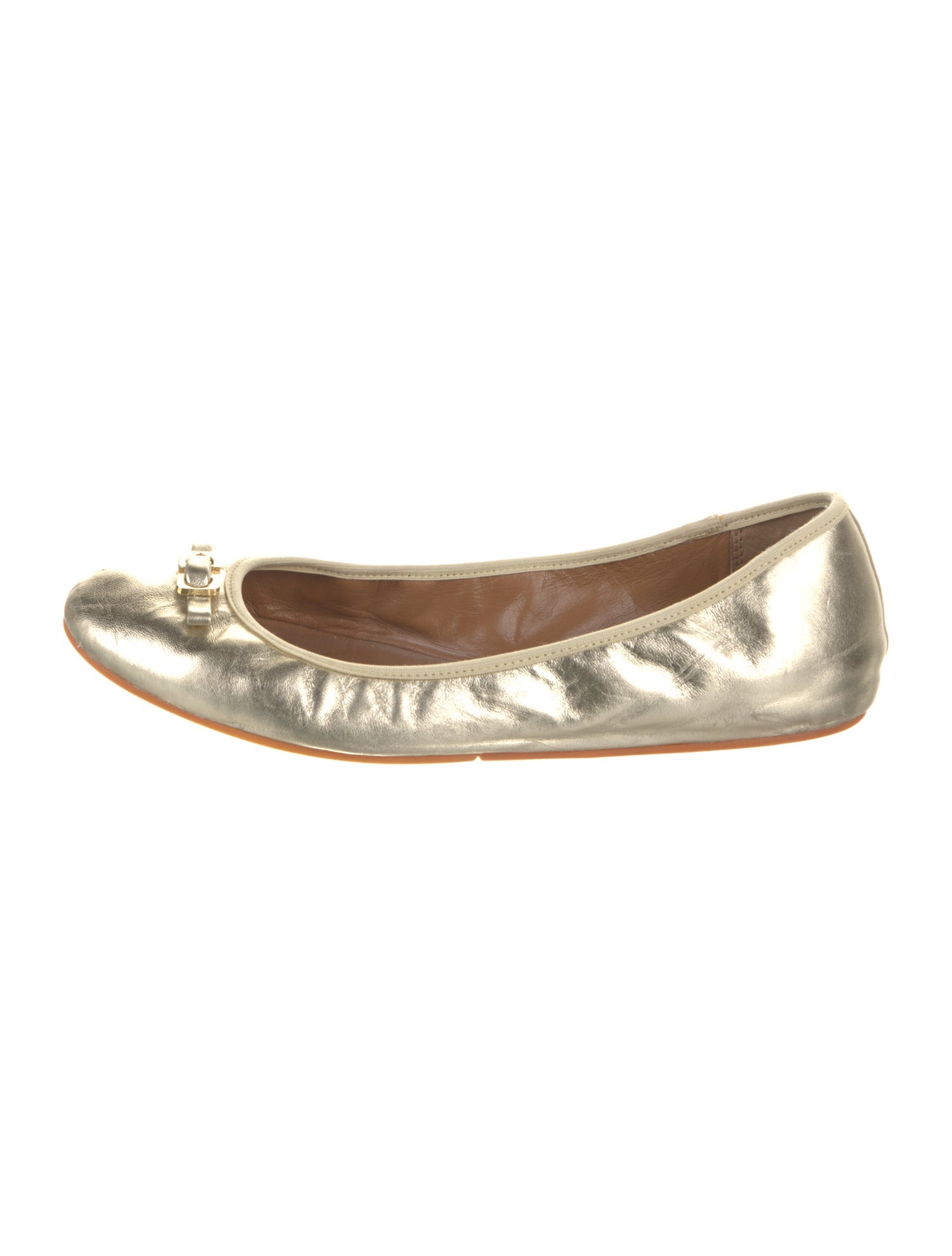 Diane von Furstenberg Leather Bow Accents Ballet Flats