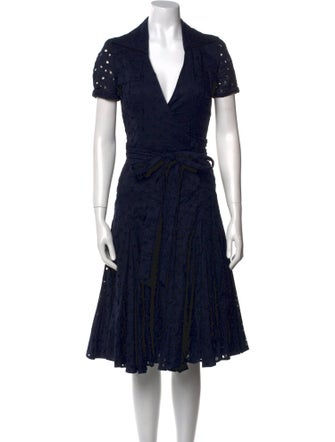 Diane von Furstenberg Floral Print Midi Length Dress