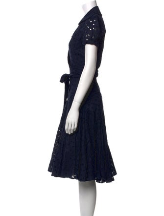 Diane von Furstenberg Floral Print Midi Length Dress