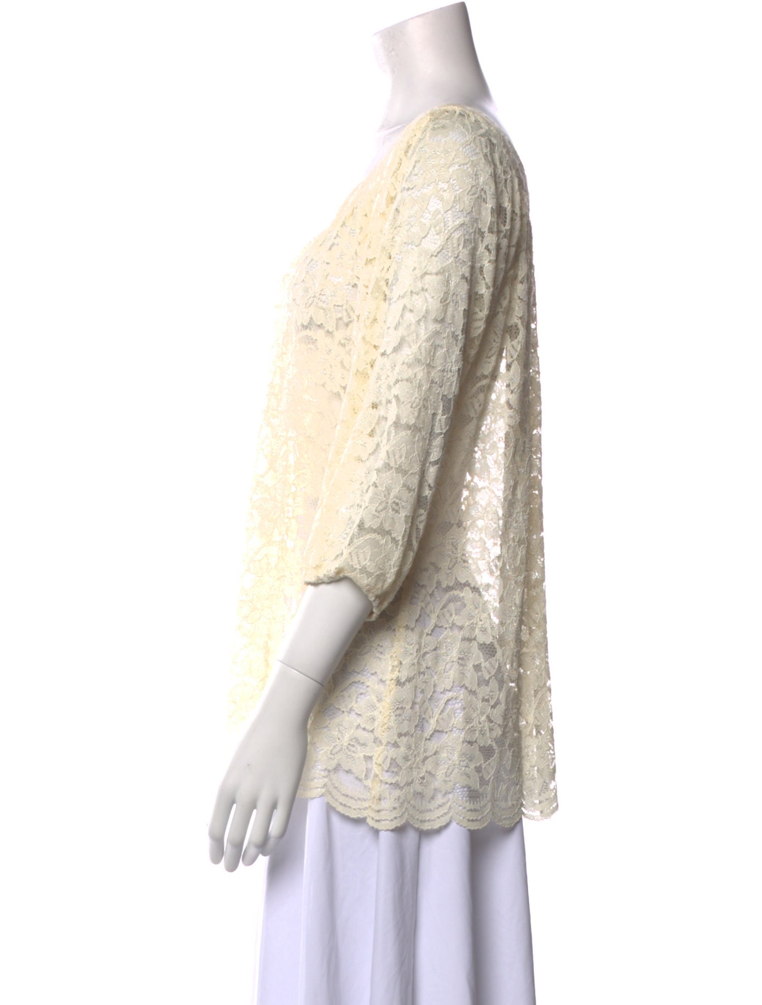 Diane von Furstenberg Nylon Lace Pattern Blouse