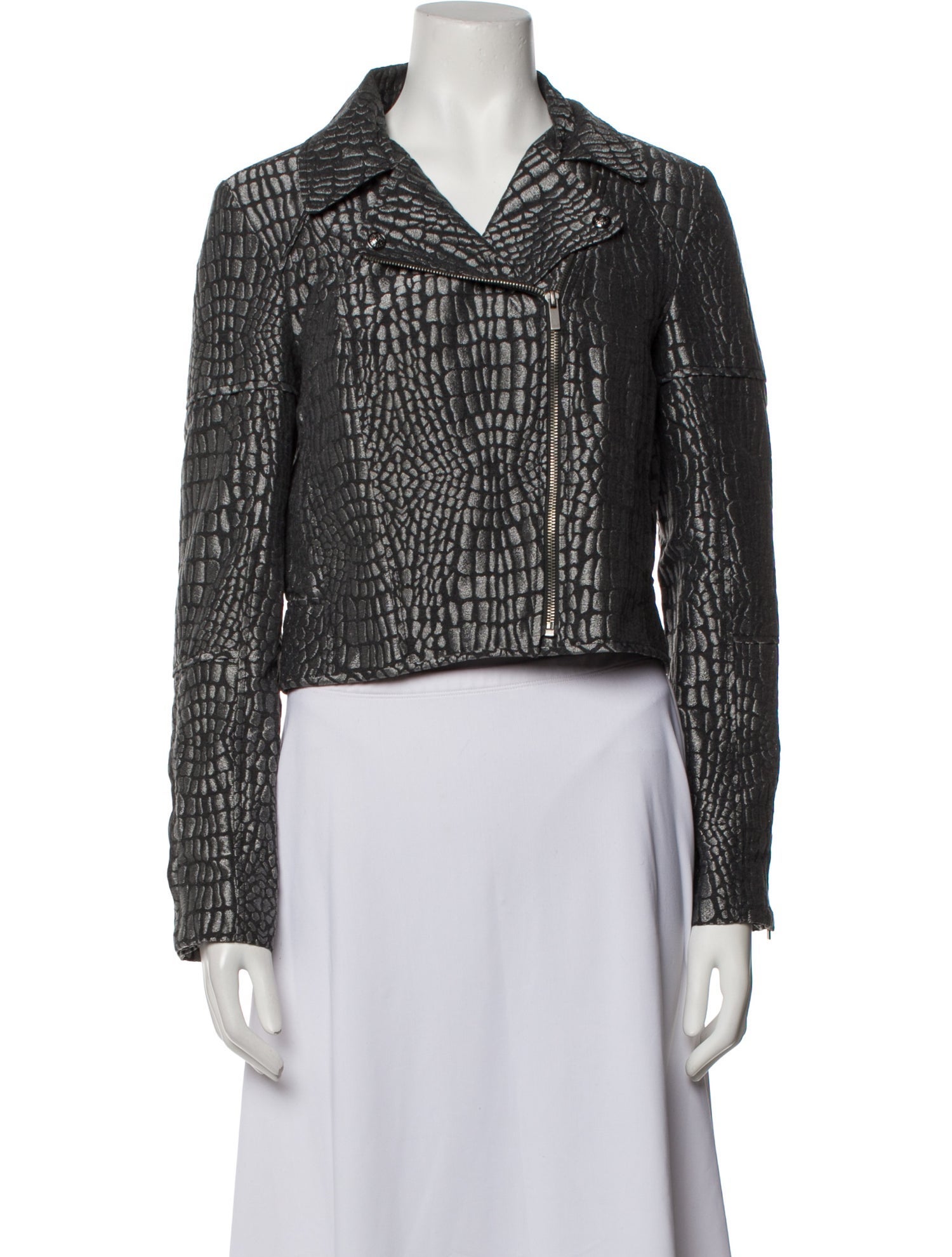 Diane von Furstenberg Animal Print Biker Jacket