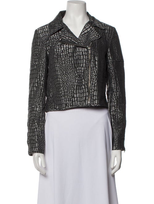 Diane von Furstenberg Animal Print Biker Jacket