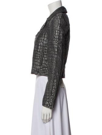 Diane von Furstenberg Animal Print Biker Jacket