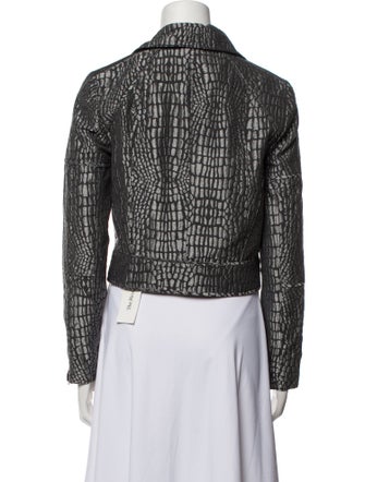 Diane von Furstenberg Animal Print Biker Jacket