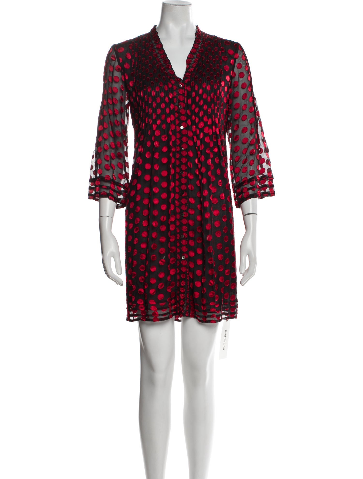 Diane von Furstenberg Polka Dot Print V-Neck Tunic