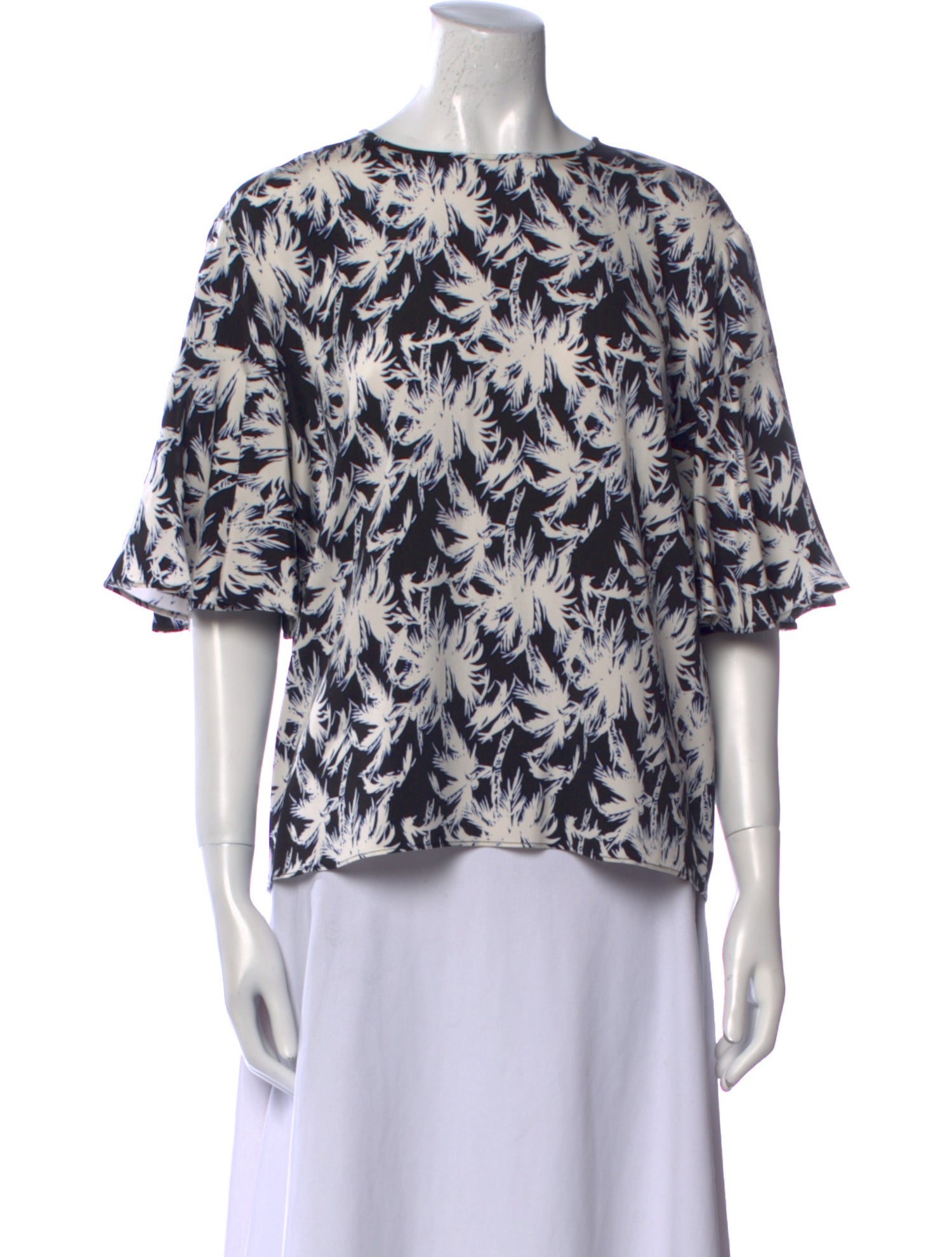 Diane von Furstenberg Printed Bateau Neckline Blouse