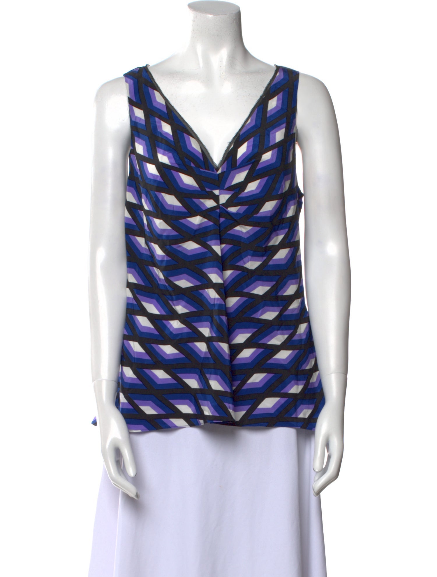 Diane von Furstenberg Silk Printed Top w/ Tags