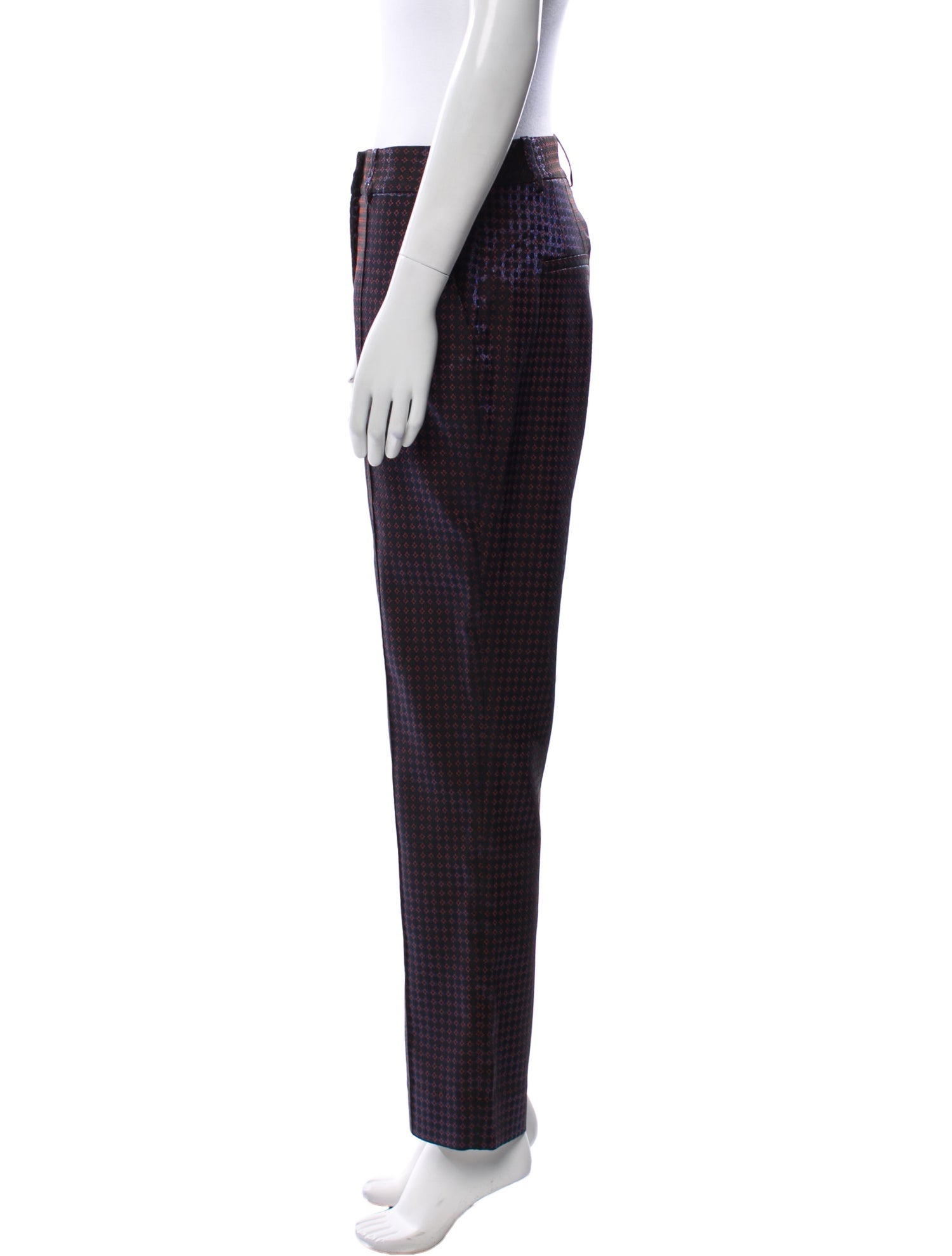 Diane von Furstenberg Polka Dot Print Straight Leg Pants