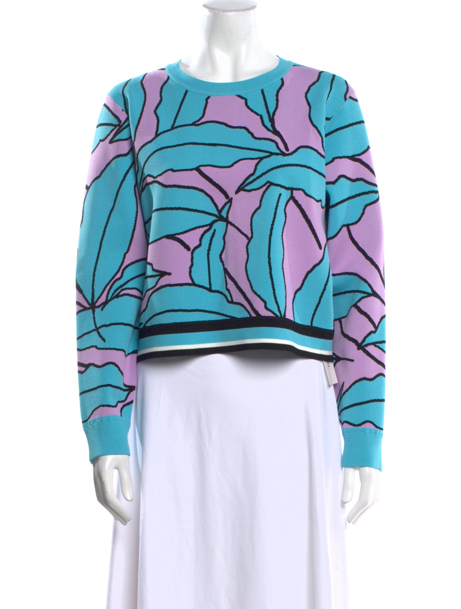 Diane von Furstenberg Printed Crew Neck Sweater