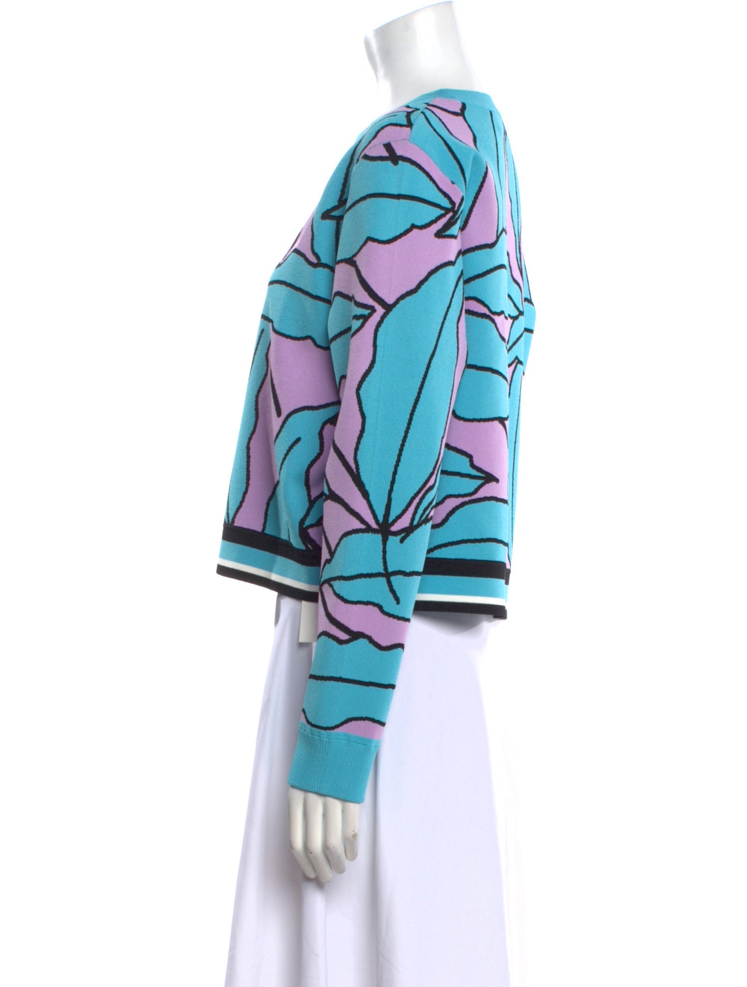 Diane von Furstenberg Printed Crew Neck Sweater