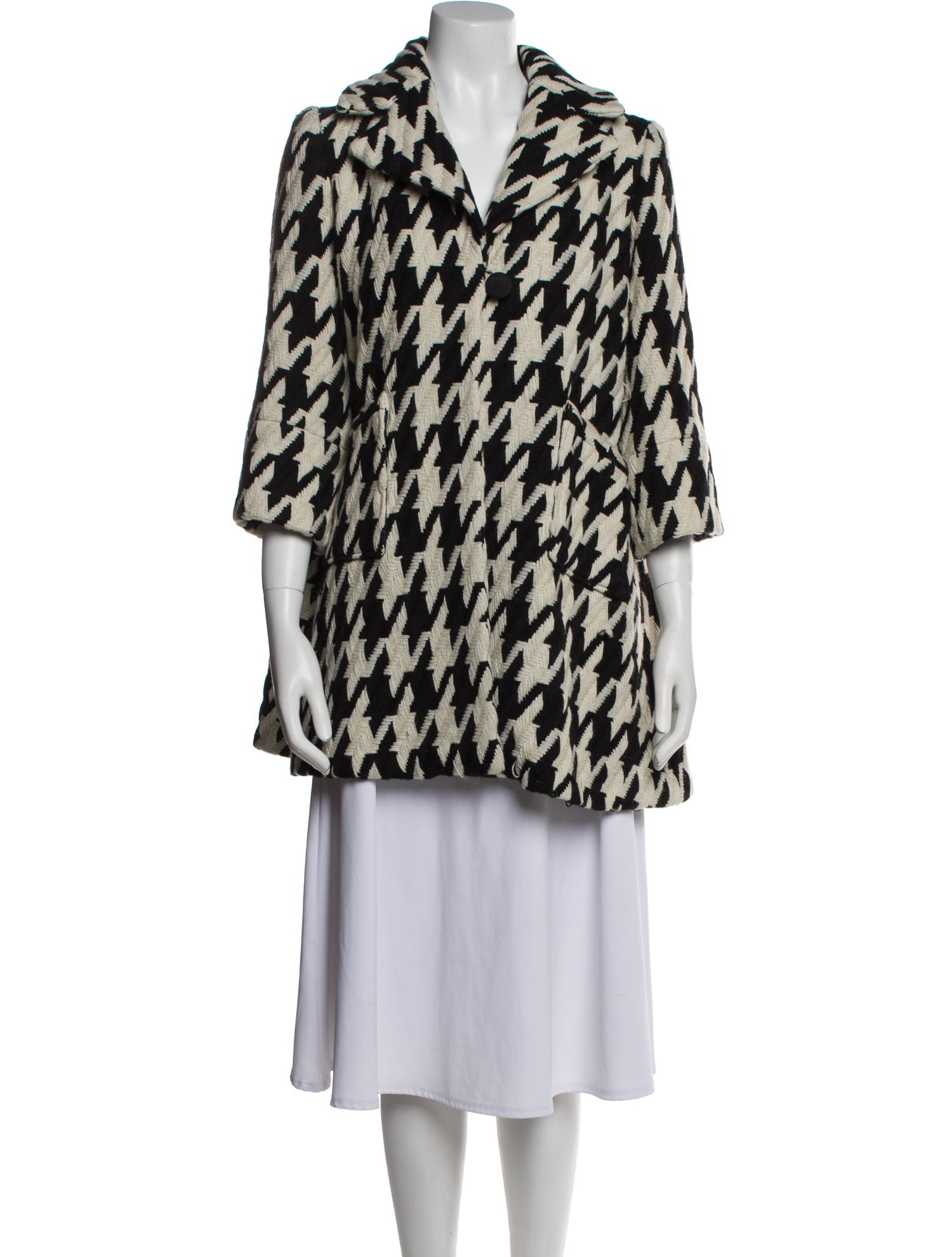 Diane von Furstenberg Houndstooth Print Coat
