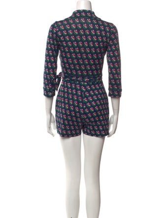 Diane von Furstenberg Silk Floral Print Romper