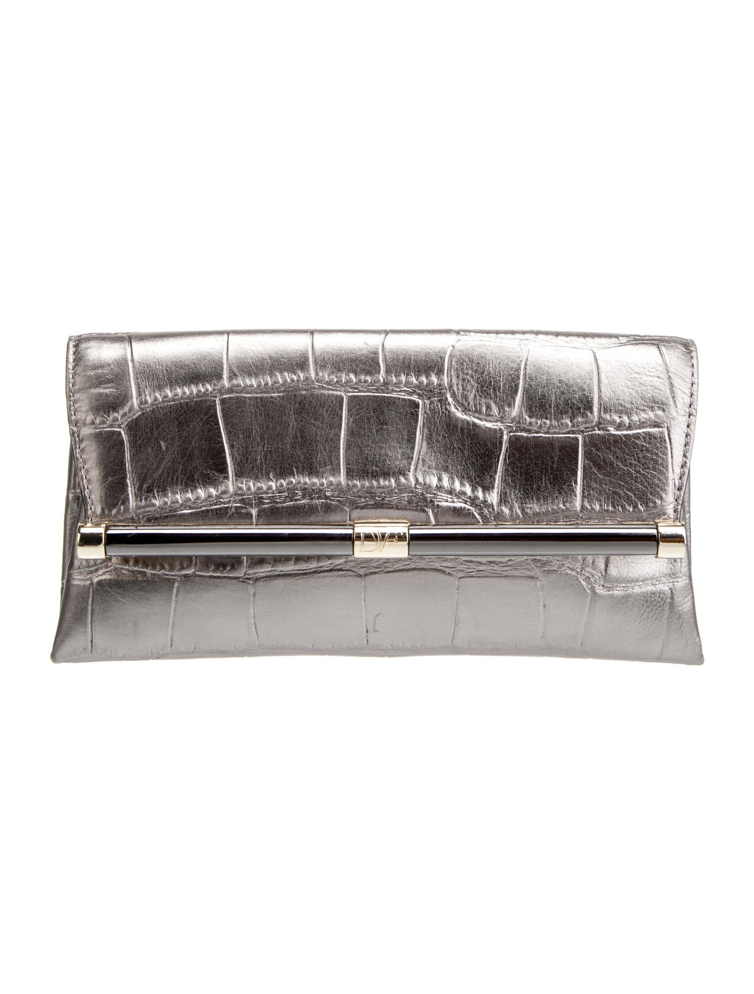 Diane von Furstenberg Embossed Leather Clutch
