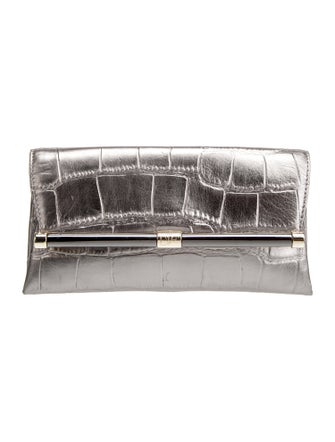 Diane von Furstenberg Embossed Leather Clutch
