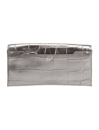 Diane von Furstenberg Embossed Leather Clutch