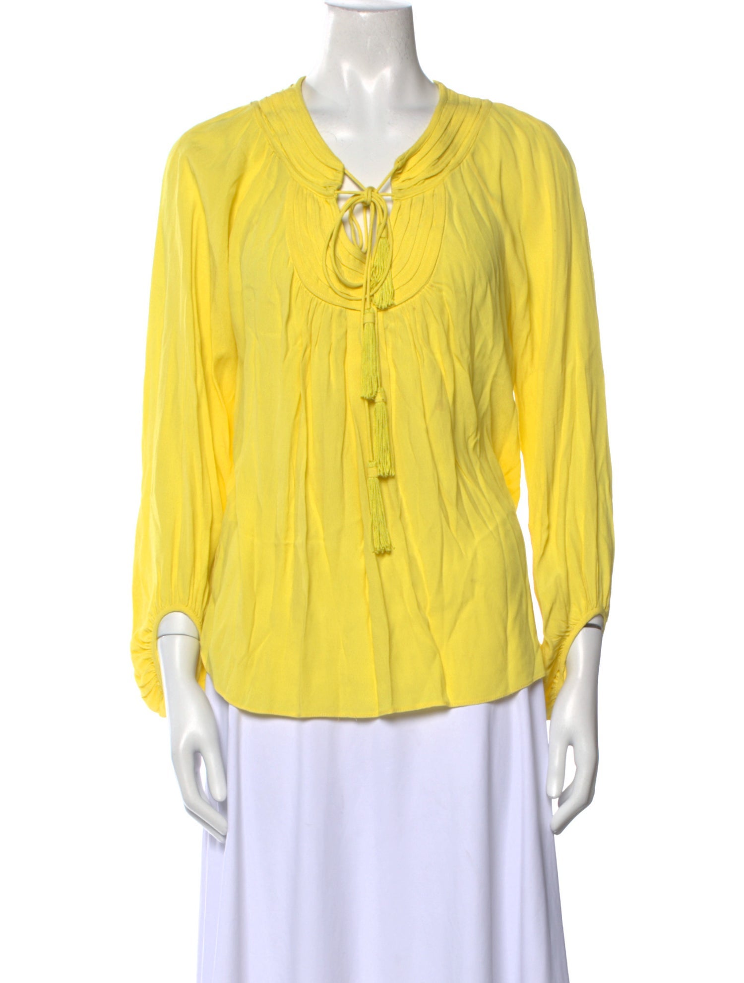 Diane von Furstenberg V-Neck Three-Quarter Sleeve Blouse