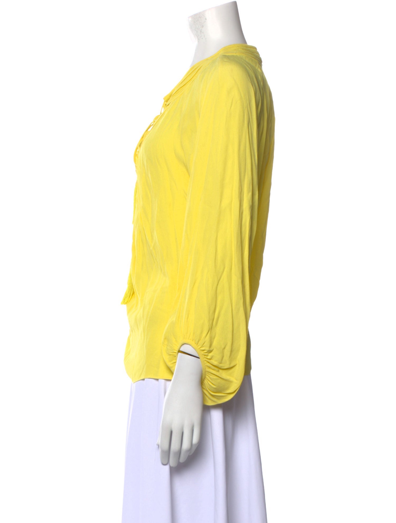 Diane von Furstenberg V-Neck Three-Quarter Sleeve Blouse