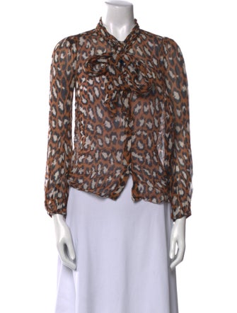Diane von Furstenberg Silk Animal Print Blouse