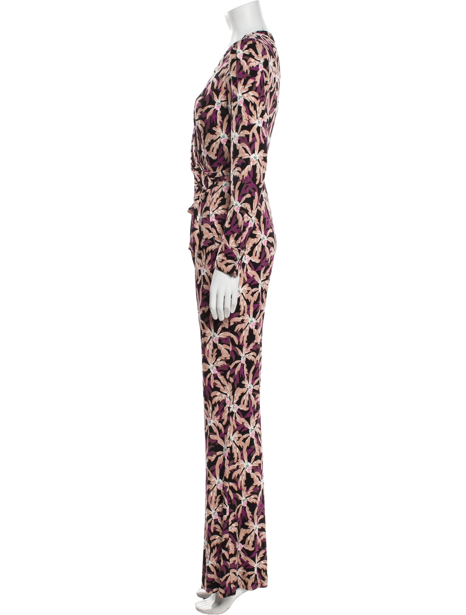 Diane von Furstenberg Printed V-Neck Jumpsuit w/ Tags