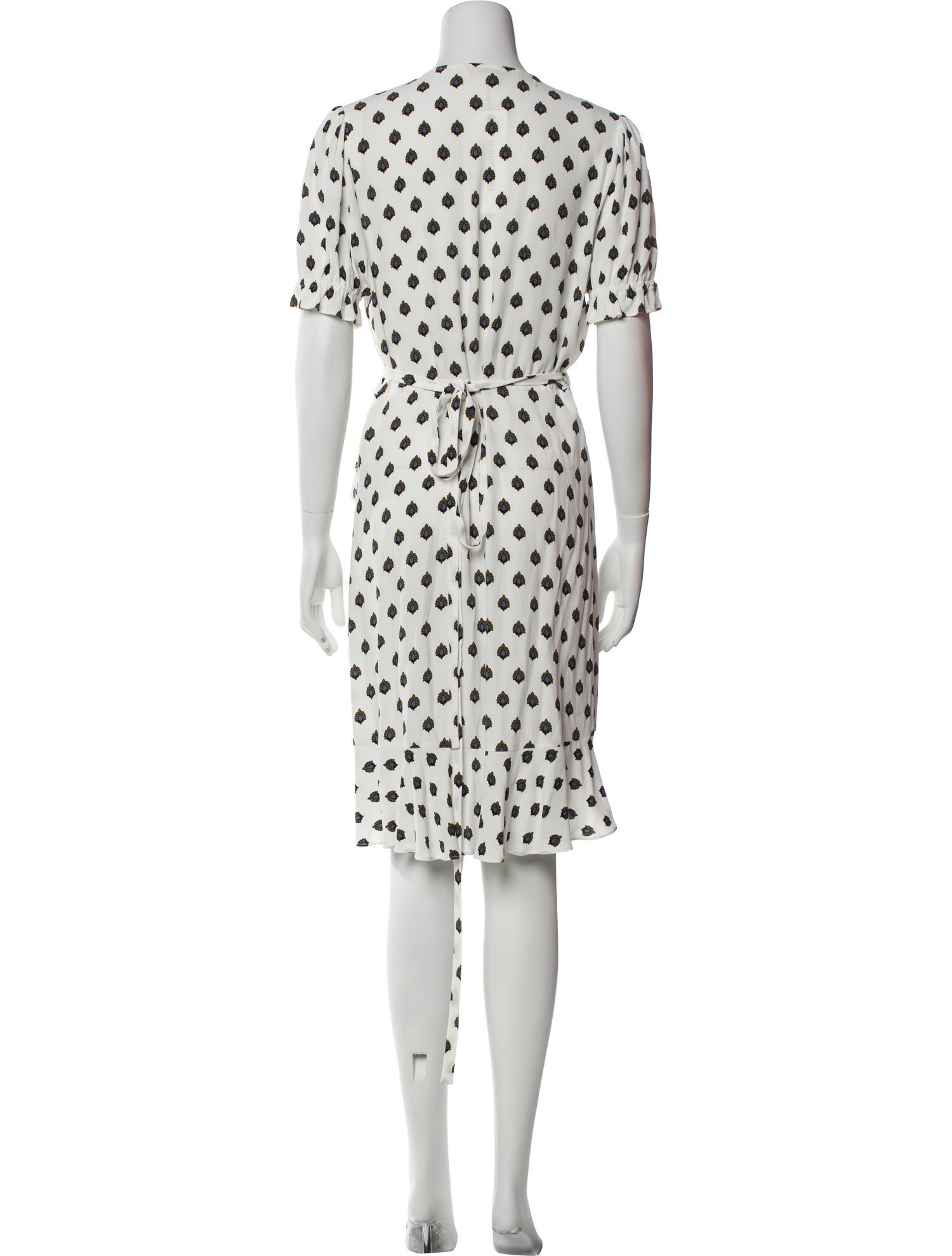 Diane von Furstenberg Polka Dot Print Knee-Length Dress