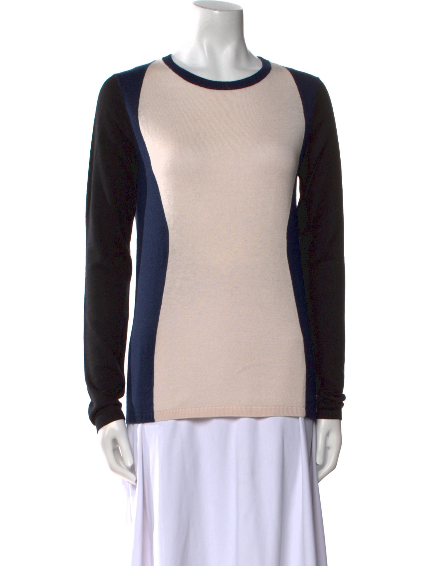 Diane von Furstenberg Silk Colorblock Pattern Sweater