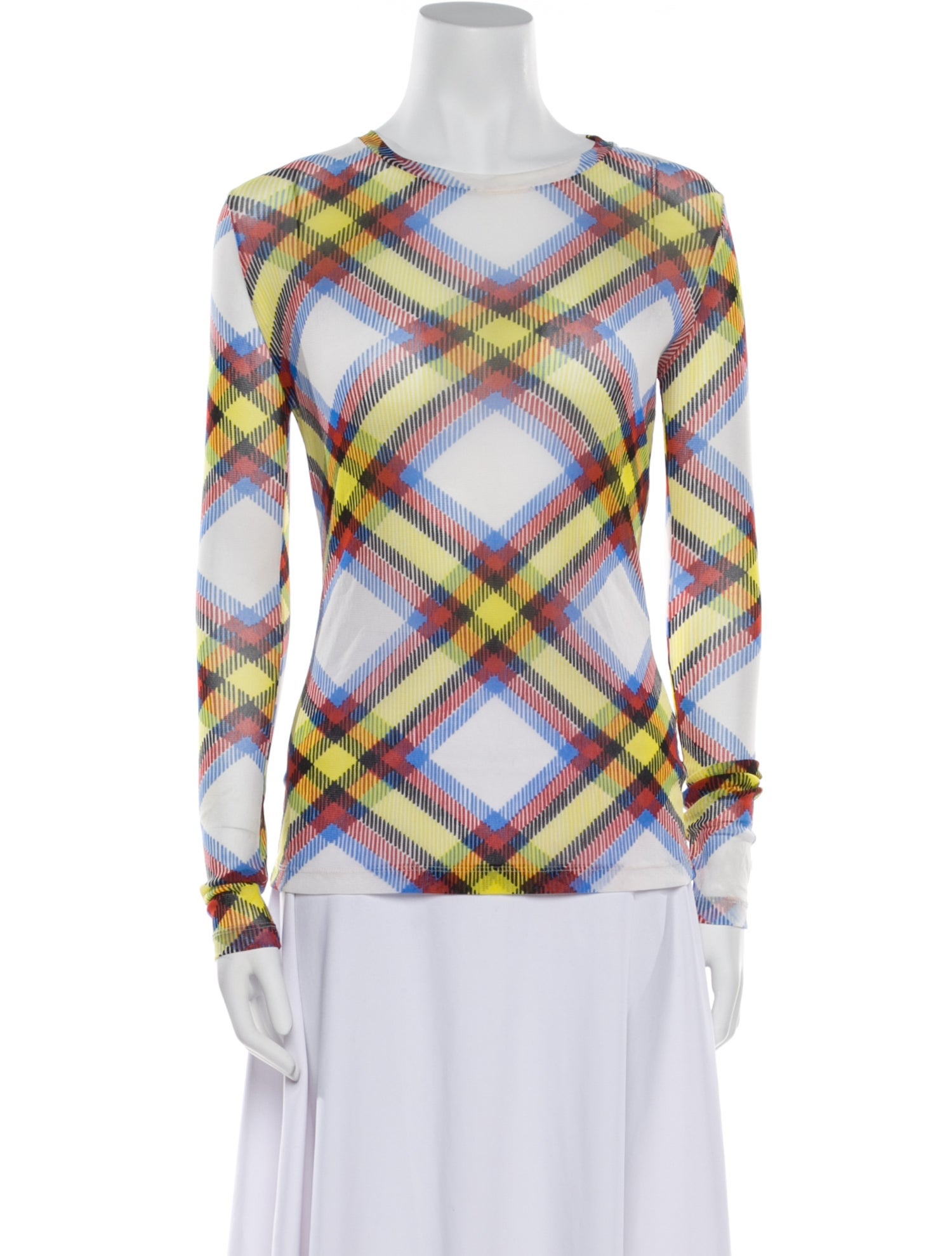 Diane von Furstenberg Plaid Print Cowl Neck Blouse
