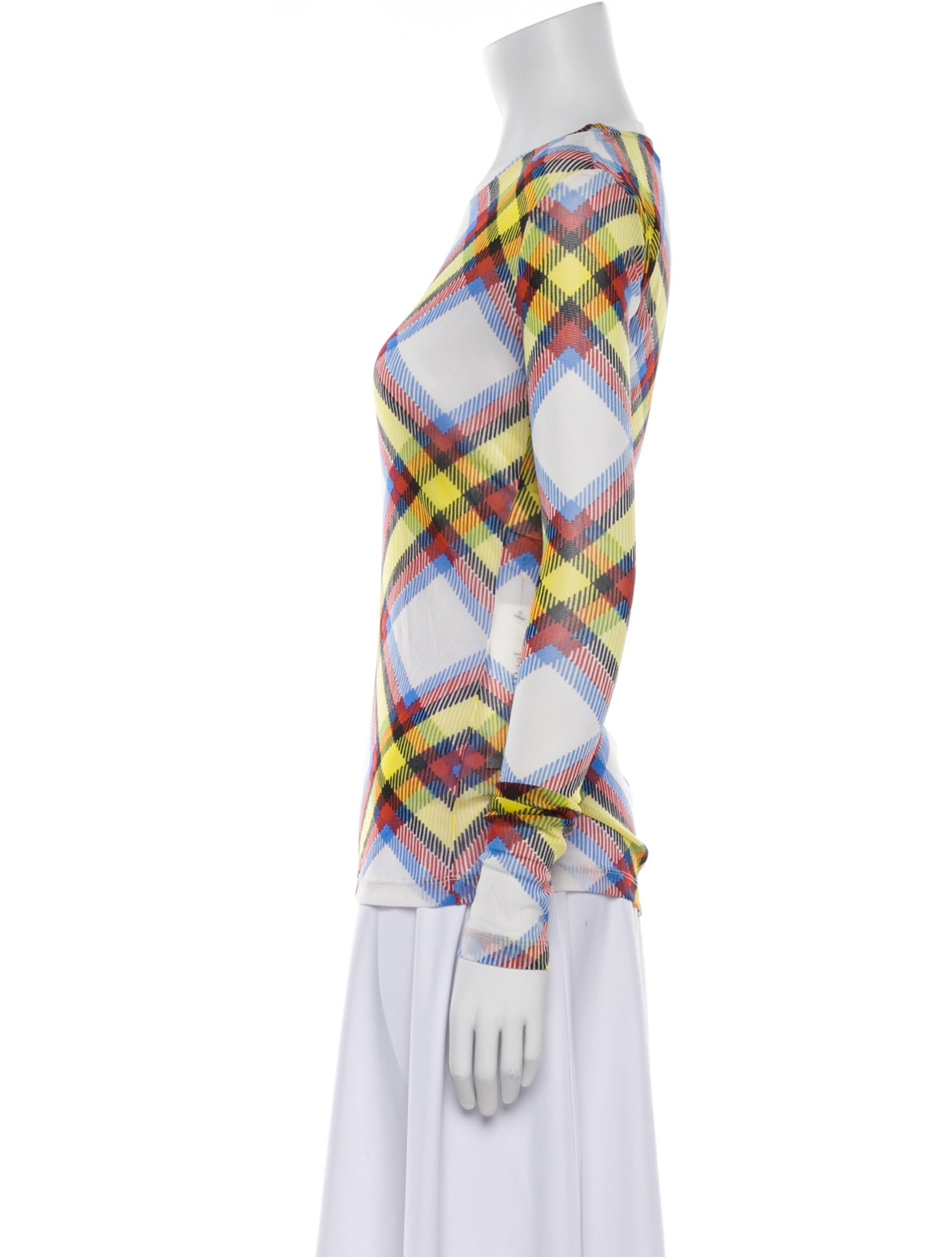 Diane von Furstenberg Plaid Print Cowl Neck Blouse