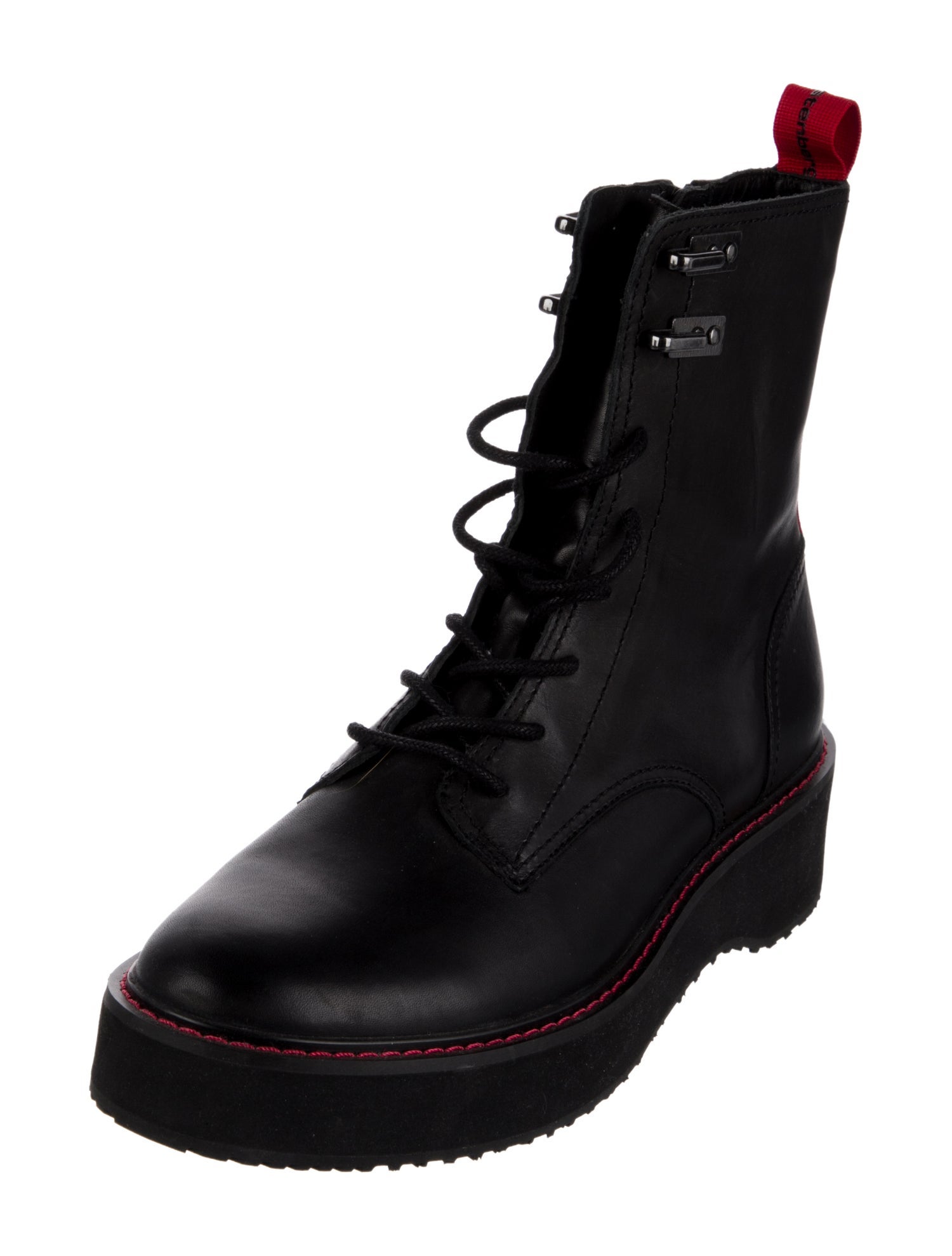 Diane von Furstenberg Leather Combat Boots