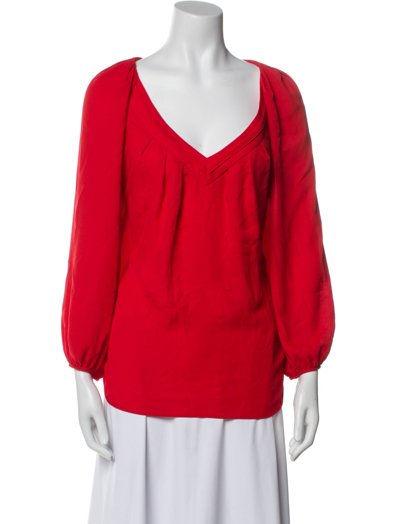 Diane von Furstenberg V-Neck Long Sleeve Blouse