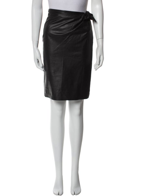 Diane von Furstenberg Lamb Leather Knee-Length Skirt