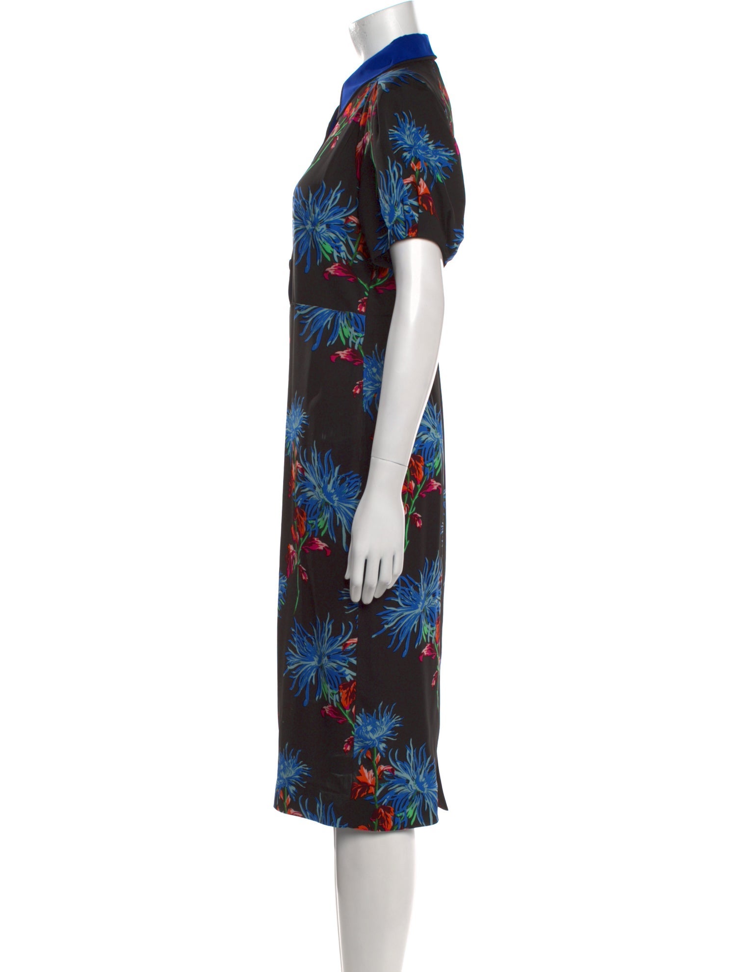 Diane von Furstenberg Floral Print Midi Length Dress