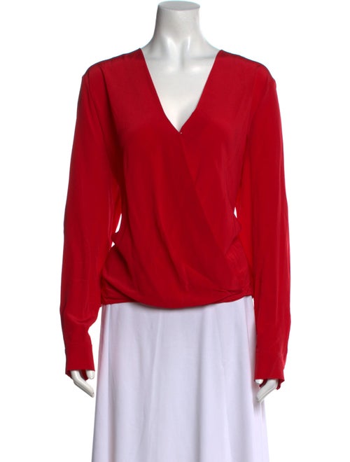 Diane von Furstenberg V-Neck Long Sleeve Blouse