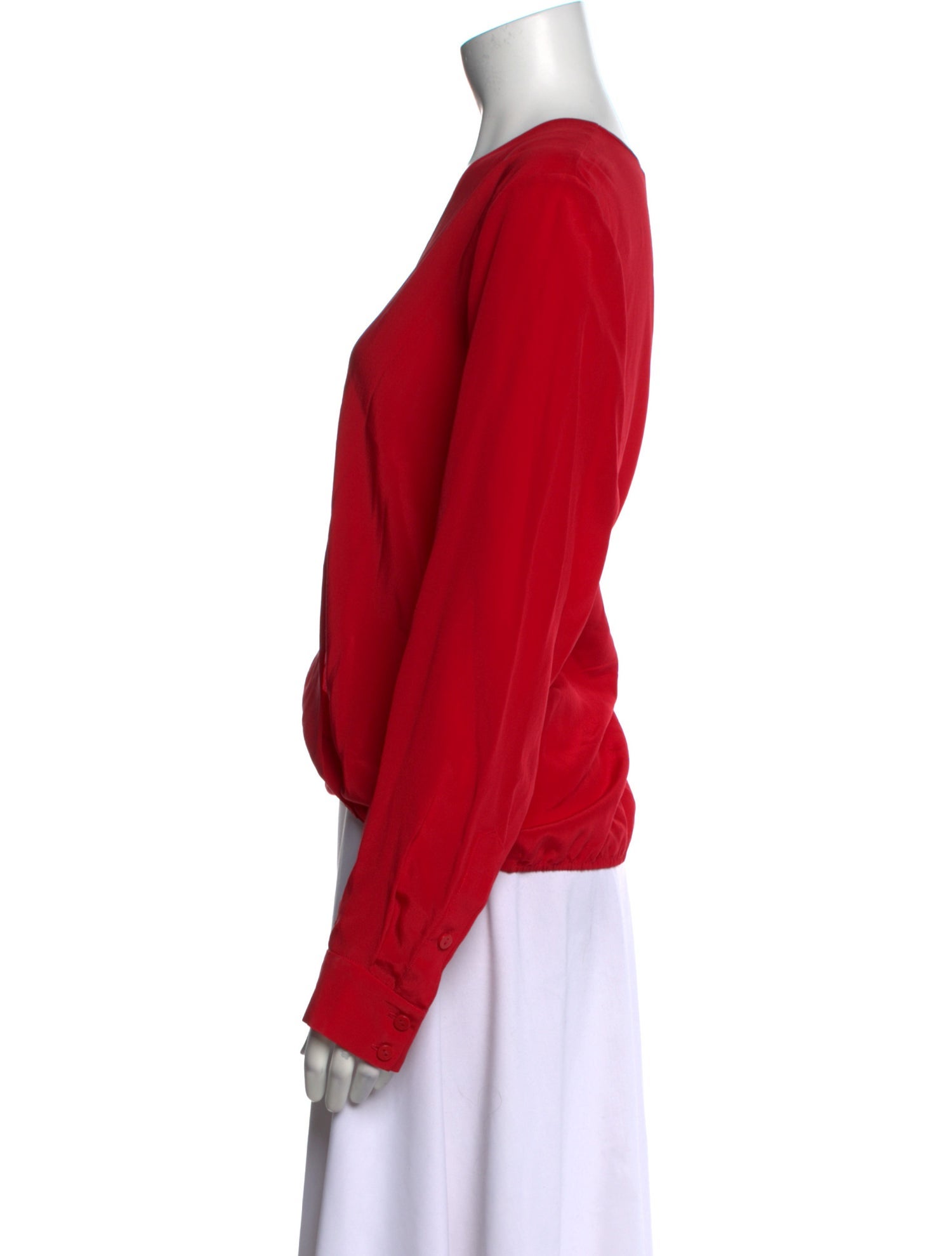 Diane von Furstenberg V-Neck Long Sleeve Blouse