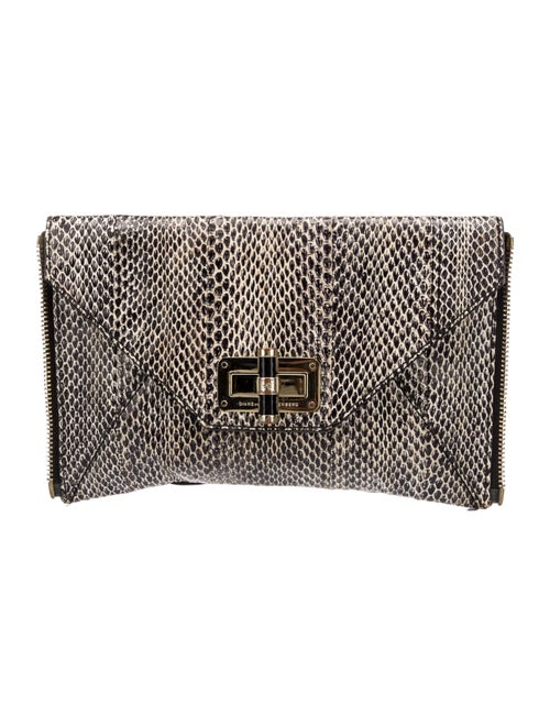 Diane von Furstenberg Embossed Leather Clutch