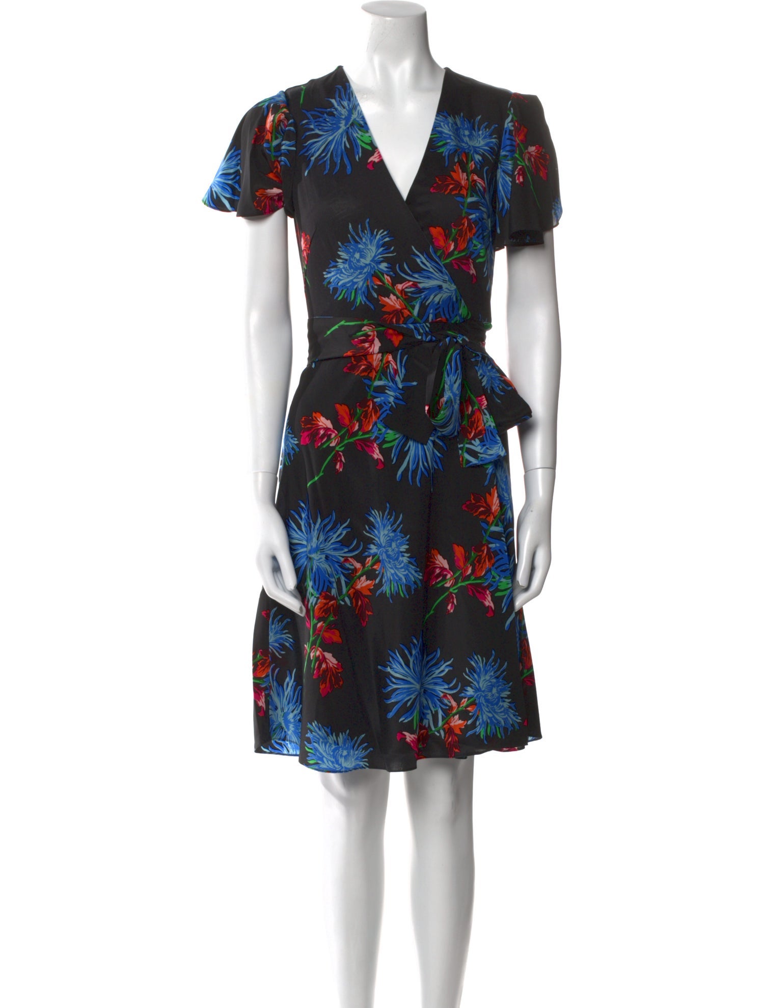 Diane von Furstenberg Floral Print Knee-Length Dress