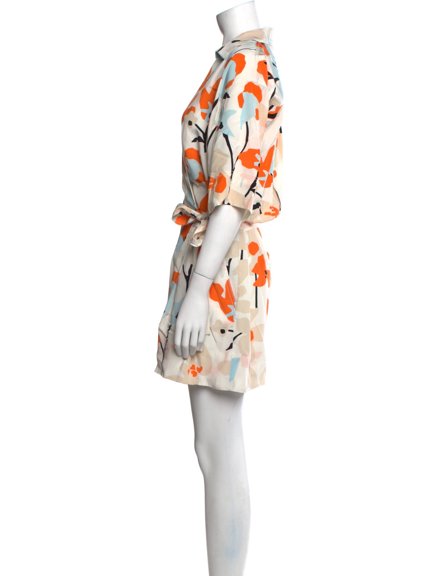Diane von Furstenberg Silk Floral Print Romper